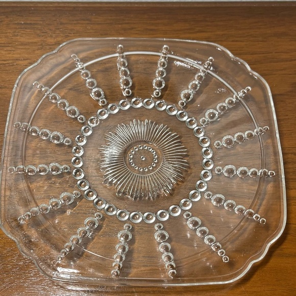 Vintage Crystal Clear Columbia Pattern Glass Butter Dish Lid FEDERAL GLASS 1940s - Picture 4 of 6